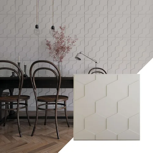 Miniatura 17 de Ekena Millwork WP20X20HBWH 19 5/8 pulgadas de ancho x 19 5/8 pulgadas de alto Panal EnduraWall Decorativo 3D Panel de Pared Cubre 2.67 pies cuadrados