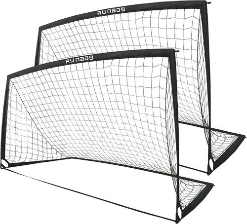 Miniatura 9 de Portería de fútbol infantil de 9 x 5 pies con bolsa de transporte, red de fútbol plegable portátil para entrenamiento en el patio trasero, uso