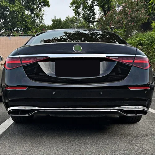 Miniatura 3 de Salidas de escape de garganta de tubería Cubierta trasera Trim para Mercedes-Benz Clase S W223 S580 S560 S450 S500 S63 AMG S580e Accesorios