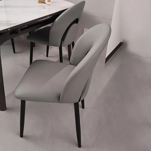 Miniatura 8 de YVYKFZD Leather Dining Chairs, Kitchen Chairs Set with Curved Back, Upholstered Dining Room Chair, Armless Comfy Side Chair, for Living Room