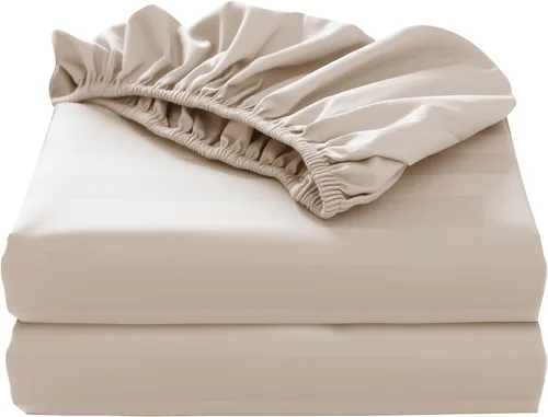 Miniatura 12 de Paquete de 2 sábanas bajeras de algodón puro tamaño individual XL para cama ajustable tamaño King dividido, 600 hilos, bolsillo profundo de 16 Gris