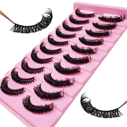 Miniatura 4 de 10 pares de pestañas rusas 3D voluminosas, con curvatura DD, pestañas postizas de visón sintético, pestañas de 19/32 de pulgada que parecen S09