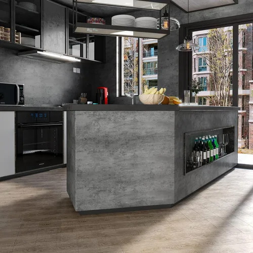 Miniatura 2 de burgeliy Papel Tapiz de Mármol Mate Gris Oscuro de Vinilo, Protector de Envoltura Autoadhesiva para Modificación de Cemento Estilo Industrial