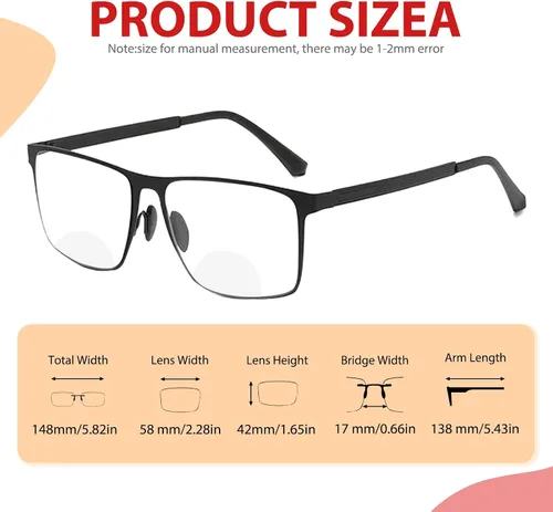 Miniatura 6 de Gafas de Lectura Progresivas Multifocales Anti Luz Azul Fotocromáticas/Bifocales para Hombre con Protección UV