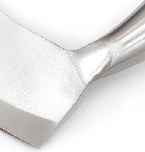 Miniatura 5 de Cuchillo Mezzaluna de acero inoxidable de 8.7 pulgadas, picador de ensalada, cortador de pizza, cuchillo basculante de hoja curvada, hoja afilada