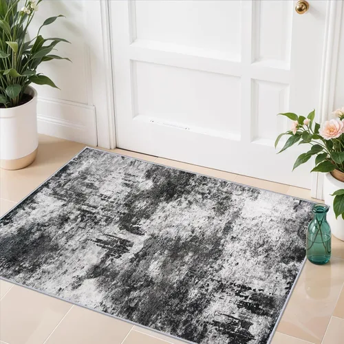 RUUGME Alfombra abstracta de 2 x 3: alfombra grande lavable para sala de estar, antideslizante, alfombra de pelo bajo para dormitorio, suave,