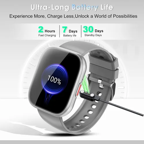 Miniatura 7 de aycy Reloj inteligente para hombres y mujeres, llamada Bluetooth, pantalla táctil HD de 1.85 pulgadas, reloj de fitness con monitor de frecuencia