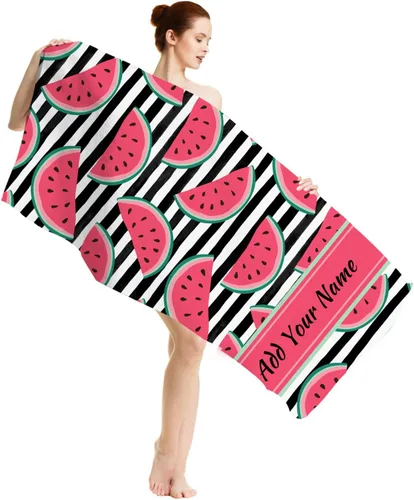 Miniatura 14 de Magimagine Toallas de playa de verano personalizadas, toalla de playa con nombre personalizado, absorbente y de secado rápido, toalla grande sin