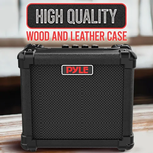 Miniatura 7 de Pyle Amplificador portátil de guitarra eléctrica, batería o pared, 10 vatios, mini amplificador de instrumento con altavoz de alta definición de 5