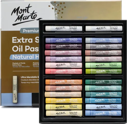 Miniatura 17 de Mont Marte Extra Soft Oil Pastels 72 piezas, colores brillantes surtidos, vibrantes y mantecosos, pasteles de arte versátiles para mezclar, Varios