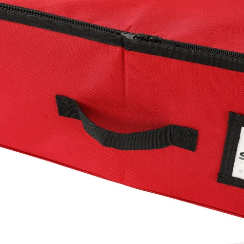 Miniatura 6 de Sattiyrch Caja de almacenamiento de adornos de Navidad, la caja contribuye con ranuras para 64 adornos navideños de 3 pulgadas debajo de la cama Rojo