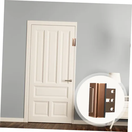 Miniatura 4 de Housoutil Cerradura a prueba de niños del refuerzo de puerta de la cerradura de puerta fácil instalar el perno de aluminio de la bisagra de Brown