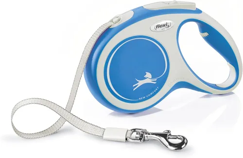 Miniatura 11 de FLEXI Nuevas Correas Retractiles de Cinta Cómoda para Perros Pequeños de Hasta 26 libras – 10 pies, Azul Correa para Mascotas sin Enredos