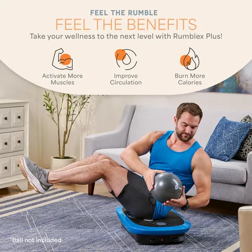 Miniatura 3 de Lifepro 4D Vibration Plate Exercise Machine — Triple Motor, 7 Presets, 60 Speeds Rumblex Plus/Pro Vibrating Platform with Wrist Remote — Whole Body