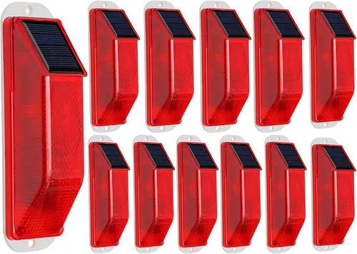 Miniatura 7 de Luz de advertencia estroboscópica solar: Lámpara de advertencia LED sensible de alto brillo impermeable IP65 intermitente faro de barricada Luz Wihte