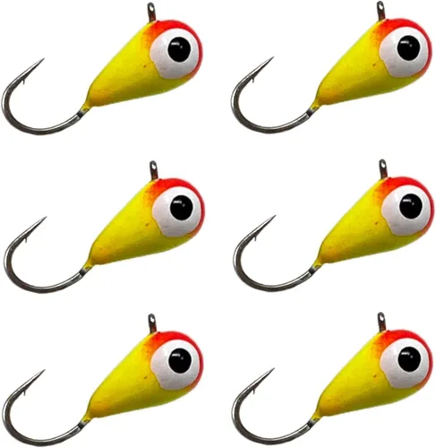 Miniatura 22 de Reaction Tackle Plantillas de pesca en hielo de tungsteno - Plantilla súper sensible en forma de lágrima para panfish, crappie, lucioperca, perca