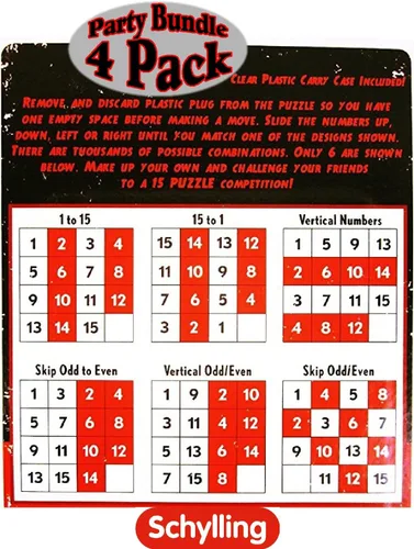 Miniatura 2 de Schylling The 15 Puzzle - Number Slide Brain Teaser (paquete de 4)