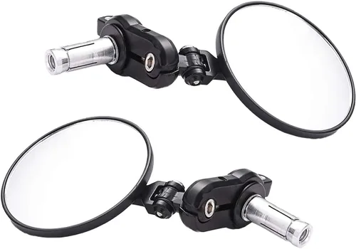 Espejos Universales para Motocicleta - Espejo Lateral Redondo Plegable de Extremo de Manillar de 3 Pulgadas para Honda, Scooter, Suzuki, Yamaha,