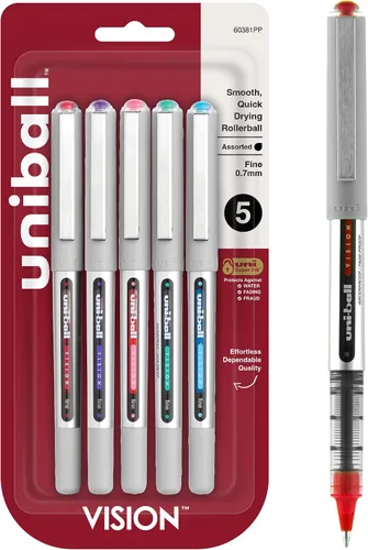 Miniatura 15 de uni-ball Vision Stick - Bolígrafos de punta fina, tinta negra, paquete de 4 unidades Negro