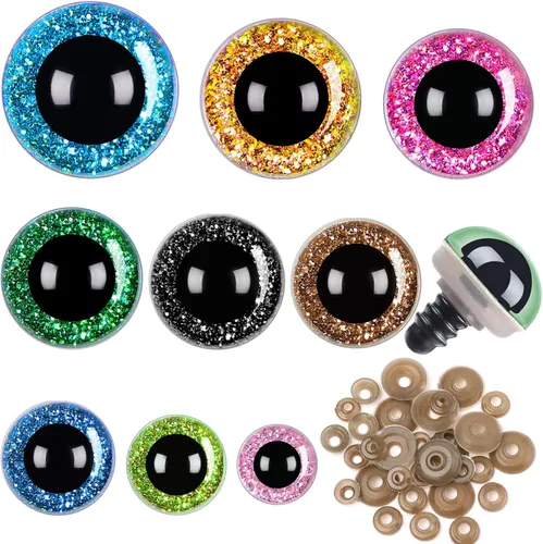 Miniatura 11 de UPINS 180 piezas de ojos y nariz grandes de seguridad de 0.47 a 1.18 pulgadas con arandelas para ojos de animales de peluche Amigurumi, muñeca