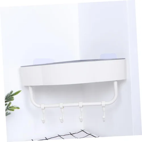 Miniatura 9 de Cabilock Organizador de baño, cesta sobre estante de inodoro, estante de montaje en pared, estante de almacenamiento de plástico, soporte