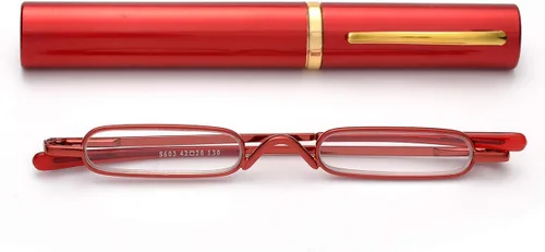 Miniatura 7 de ZUVGEES Mini lentes de lectura delgados y compactos fáciles de transportar, lectores portátiles ligeros con estuche de tubo con clip para bolígrafo