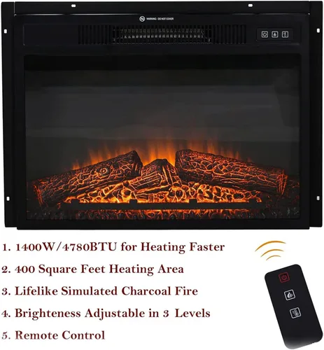 Miniatura 2 de MFSTUDIO Soporte de TV eléctrico grande de 70 pulgadas con chimenea de granja blanca, consola central de entretenimiento multimedia con chimenea