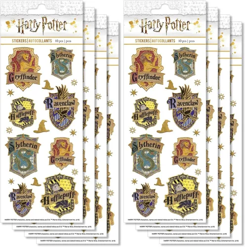 Miniatura 3 de Paper House Productions Harry Potter Hogwarts House Crests - Juego de 8 hojas de calcomanías con efecto esmaltado brillante Escudos de la casa