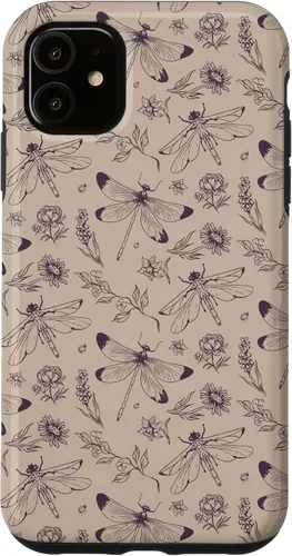 Miniatura 8 de Vintage Dragonfly Tan Sand Beige Wildflower Floral Flower Case for iPhone 16