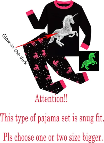 Miniatura 2 de KikizYe Conjunto de pijama de manga larga para niñas, 100% algodón