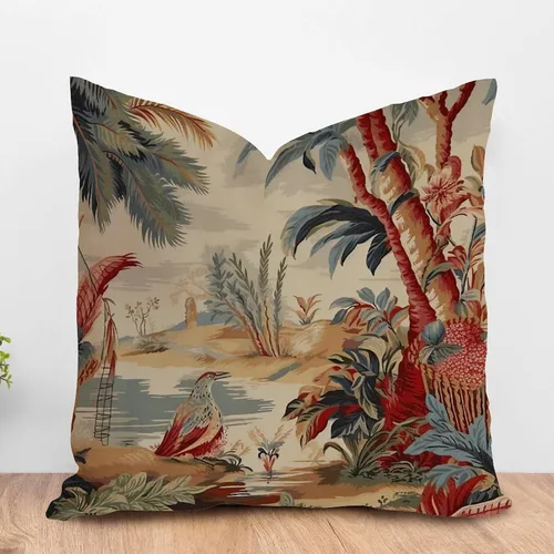 Miniatura 8 de ArogGeld Funda de cojín para sofá de granja con diseño de pájaro chinoiserie amarillo y gris, peonía, pavo real, decoración del hogar, funda