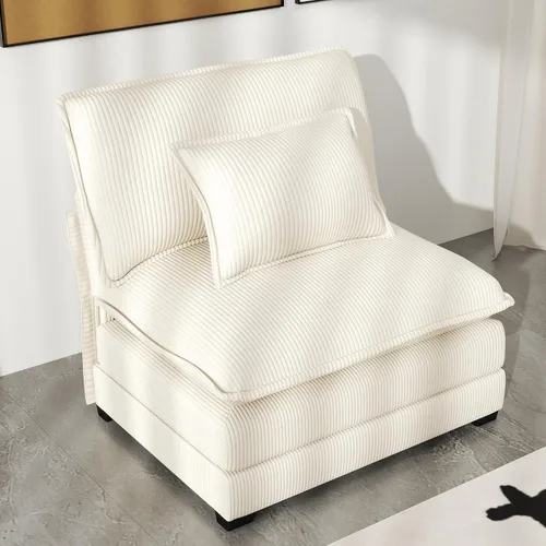 Miniatura 35 de Real Relax 145'' Sofá seccional modular, sofá convertible de 4 plazas con chenilla, 8 almohadas y 2 reposabrazos para sala de estar, oficina