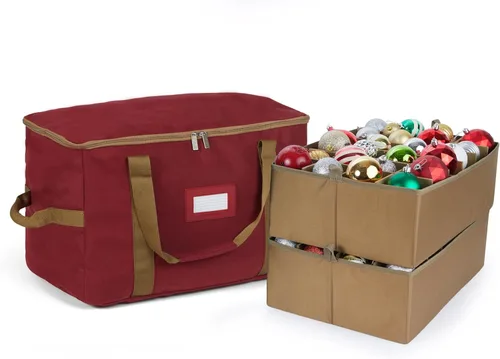 Miniatura 105 de Covermates Keepsakes Bolsa de almacenamiento ajustable para adornos, poliéster resistente, separadores acolchados y bandejas FlexGrid, organizador