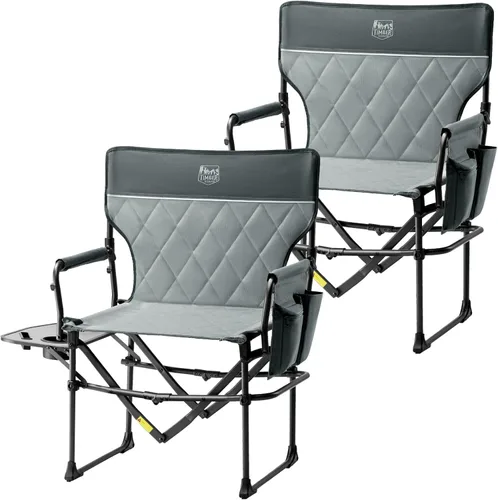 Miniatura 9 de Timber Ridge Silla de Director de Camping de Aluminio con Bolsillo de Mesa Lateral, Silla Plegable Portátil, Silla de Jardín Resistente para Viaje