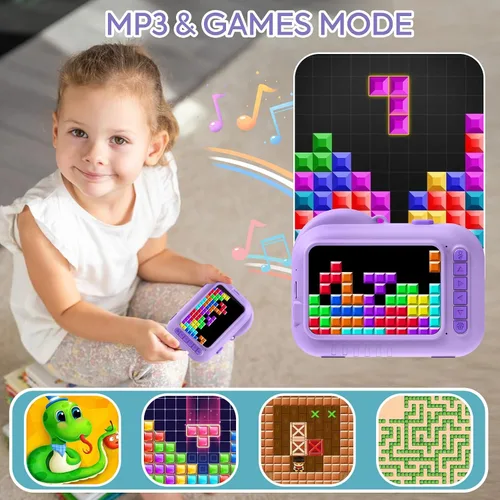 Miniatura 5 de Cámara digital de impresión instantánea para niños de 3.5 pulgadas para niños y niñas de 3 a 12 años