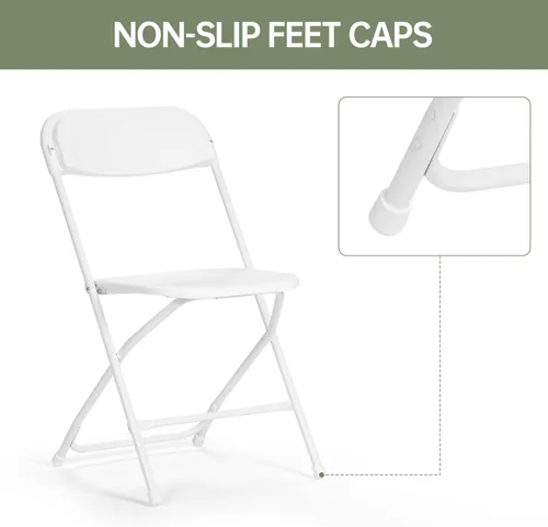 Miniatura 6 de 10 PCS Silla Plegable de Plástico, Silla Comercial Portátil, Sillas Plegables de Plástico Premium con Capacidad de 450 LB, Silla Plegable