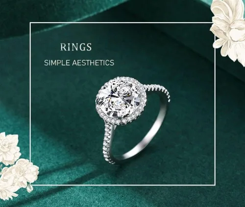Miniatura 2 de Anillos llamativos de plata de ley 925 de lujo con piedras preciosas clásicas de moda para ella (color plata, nulo 8 de EE. UU.)