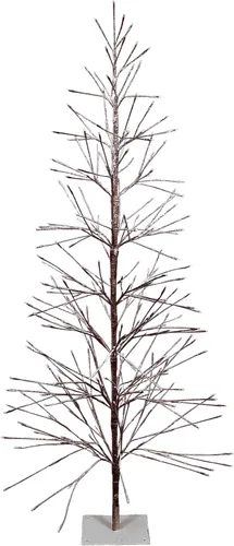 Miniatura 8 de Alpine Corporation Árbol de Navidad artificial marrón flocado de 71 pulgadas de alto con 296 luces LED blancas cálidas, decoración navideña