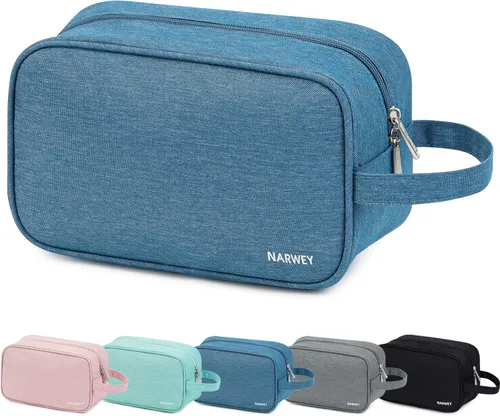 Miniatura 17 de Bolsa de aseo grande de tamaño completo, bolsa de cosméticos, bolsa de maquillaje de viaje, organizador para mujeres, hoja verde Z, M