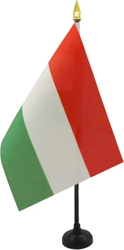 Miniatura 53 de AZ FLAG Bandera de mesa de Albania de 4 x 6 pulgadas - Bandera de escritorio albanesa 5.9 x 3.9 in - Tapa de lanza dorada
