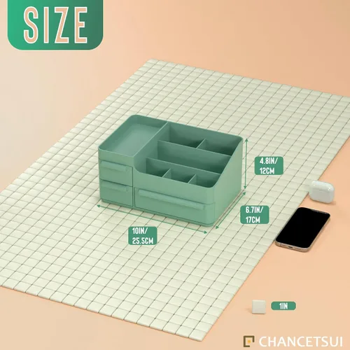 Miniatura 5 de CHANCETSUI Organizador de maquillaje con cajones, organizador de encimera para cosméticos, soporte de tocador para lápiz labial, pinceles, lociones