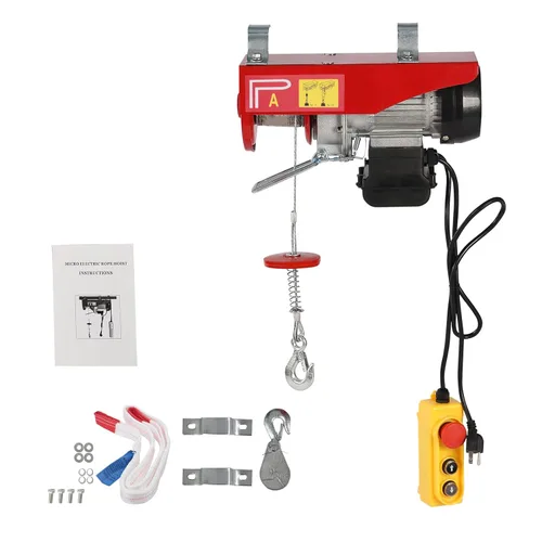 Miniatura 9 de Polipasto eléctrico de 440 libras con control remoto con cable y cabrestante eléctrico de eslingas simples/dobles, alzamiento de ático, elevador