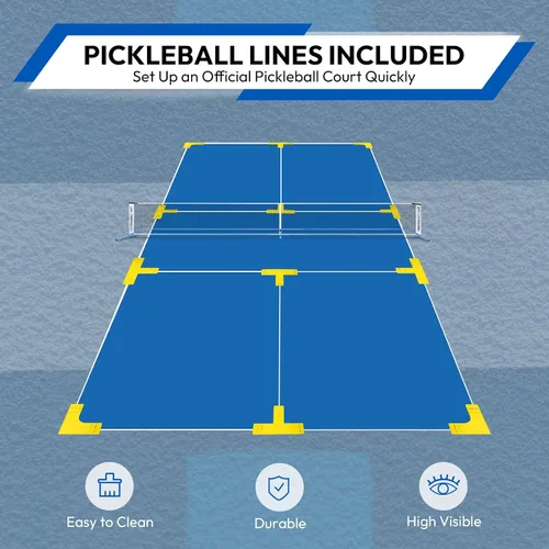 Miniatura 5 de A11N SPORTS Juego de iniciación de pickleball prémium para entrada, red portátil de 22 pies, marcadores de cancha, 4 paletas, pelotas y bolsa