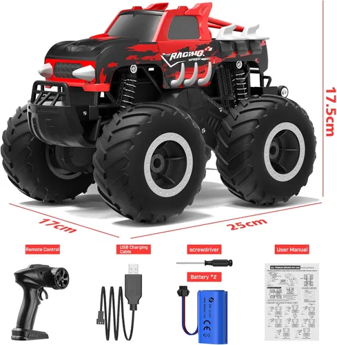 Miniatura 2 de HOMETALL Auto de Control Remoto Anfibio Monster Truck Toys – Camiones RC Todo Terreno 1:16 Autos RC de Alta Velocidad con Cuerpo Resistente a