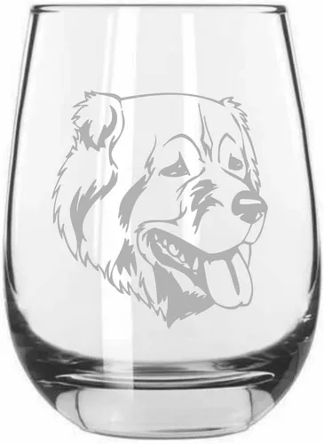 Miniatura 441 de Sakhalin Husky Dog - Copa de vino grabada personalizada de 15.25 onzas sin tallo