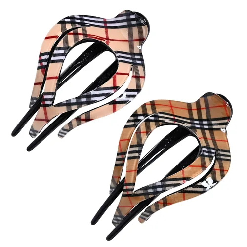 Miniatura 7 de 2 pinzas para el cabello con forma de corazón para cola de caballo, pasadores elegantes para mujeres, accesorios para el cabello rizado (celosía)