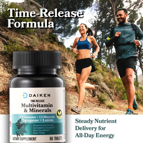 Miniatura 7 de DAIKEN Mini multivitamínico, 60 tabletas, mejorado con luteína, licopeno y ácido fólico, multivitamínico liberado por el tiempo para mujeres