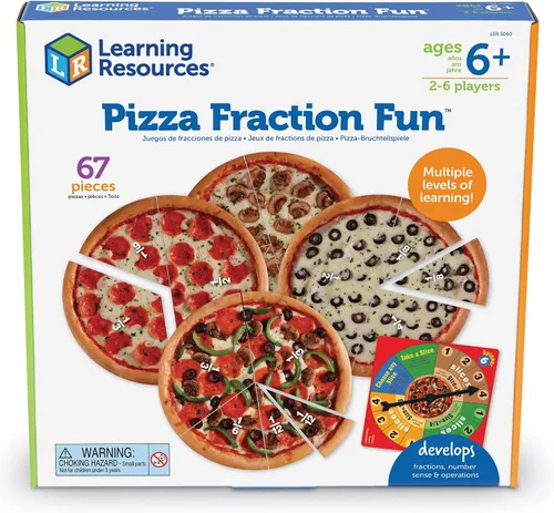 Miniatura 4 de Learning Resources LER5060 Juego de matemáticas divertido de fracciones de pizza de 1° grado en adelante (LRNLER5060)