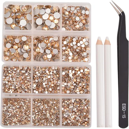 Miniatura 80 de NCB 288 diamantes de imitación de cristal redondos para arte de uñas, con parte trasera plana, para hacer accesorios de bricolaje, zapatos, ropa