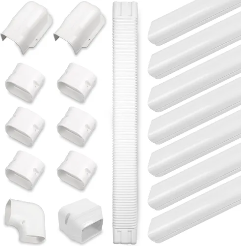 Miniatura 8 de Kit de cubierta de línea de PVC de 3 pulgadas y 10 pies para acondicionadores de aire mini split sin conductos, cubierta de línea delgada de PVC